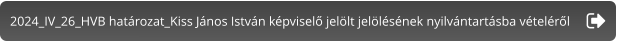 2024_IV_26_HVB határozat_Kiss János István képviselő jelölt jelölésének nyilvántartásba vételéről